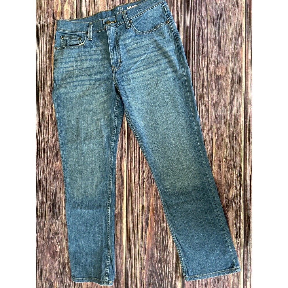 George Straight Jeans Mens 32x30 Medium Wash Blue Denim Mid Rise
